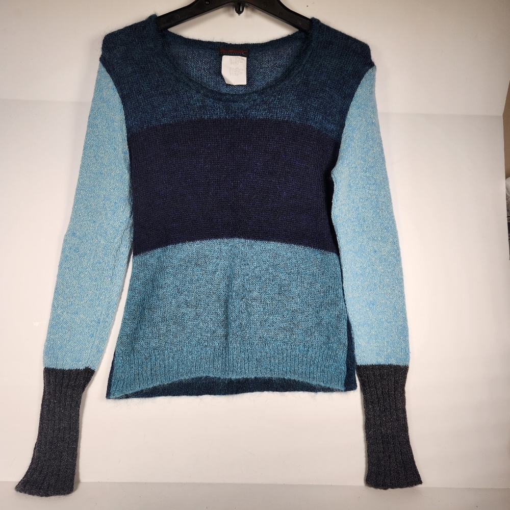 Custo Barcelona Blue Sweater Womens One Size Fits Most Roll Sleeves